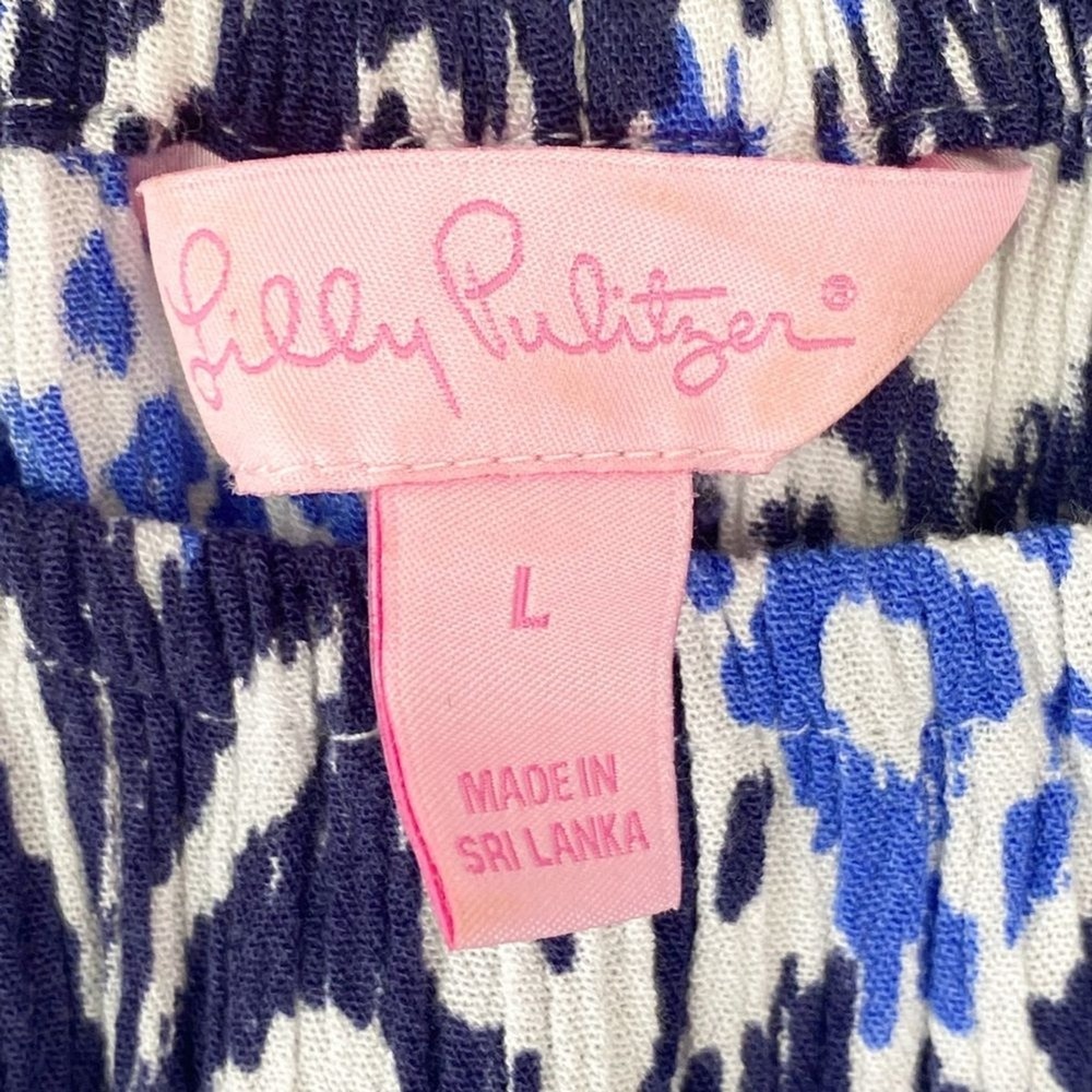 Lilly Pulitzer Womens Dress L Blue Delaney Tunic Off Shoulder Tassle‎ Coastal - Picture 7 of 9